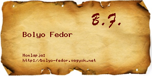 Bolyo Fedor névjegykártya